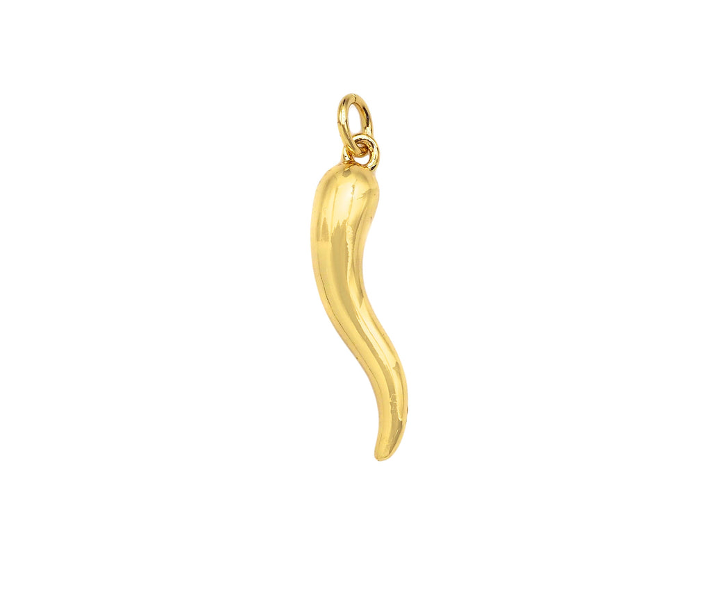 18k Shiny Gold/Silver Italian Horn Charms, Protection Horn Charms, Chilli Shape Pendant, Bracelet Necklace Charms, 5x26mm, sku#L457