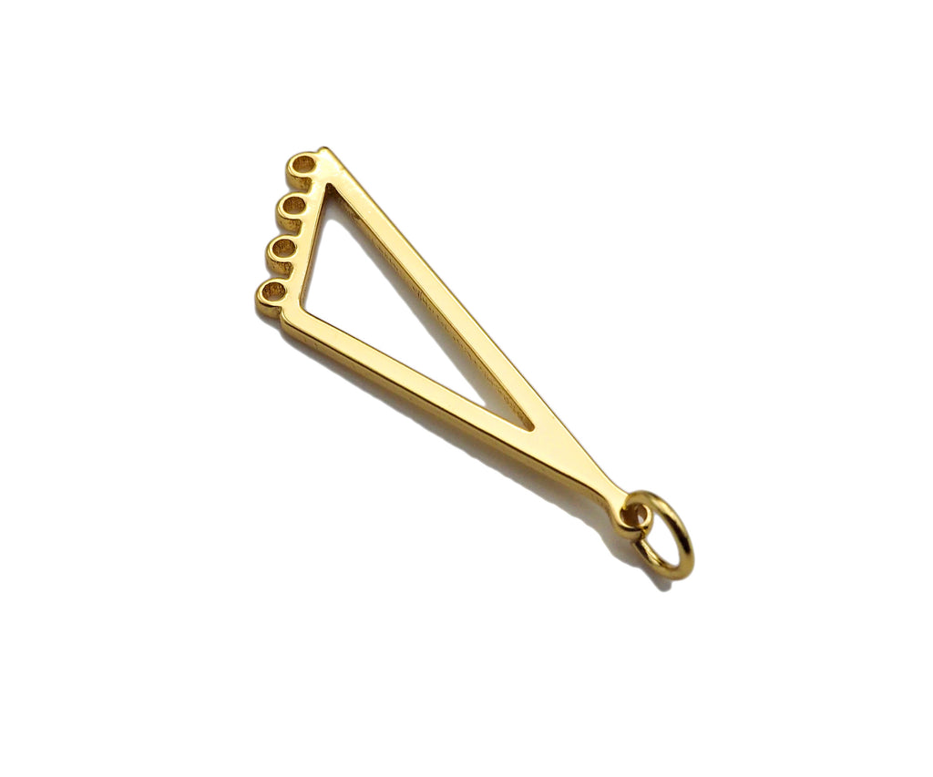 18K Gold Frame Triangle Shaped Pendant/Charm, Gold Frame Pendant Charm, Earring Necklace Bracelet making findings, 9x31mm,sku#Y317