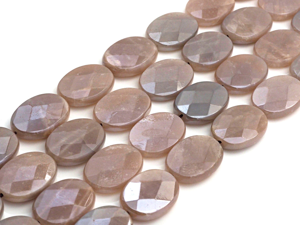 Gorgeous Mystic Plated Flat Oval shape Moonstone, Double sideed Turtle Shell Cut Oval moonstone, 18x25mm, 15.5" Full Strand, sku#U611
