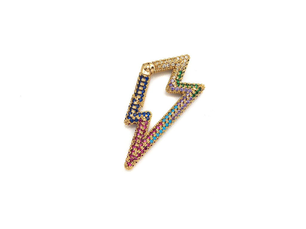 NEW Fully CZ Micro pave Lightning Bolt Clasp, H262