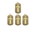 CZ Cross On Rectangle Shape Charm, Sku#LK198