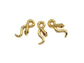 CZ Micro Pave Snake Shape Pendant/Charm, Snakea Cubic Zirconia Pendant, Gold Tone, 9x23mm,Sku#Z796