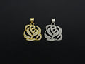 CZ Micro Pave Rose Flower Pendant/Charm,Cubic Zirconia Paved
