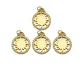 CZ Micro Pave Whirlwind On Round Ring Shape Pendant,Cubic Zirconia Medallion Charm, Necklace Bracelet Charm Pendant, 18x21mm, Sku#F1393