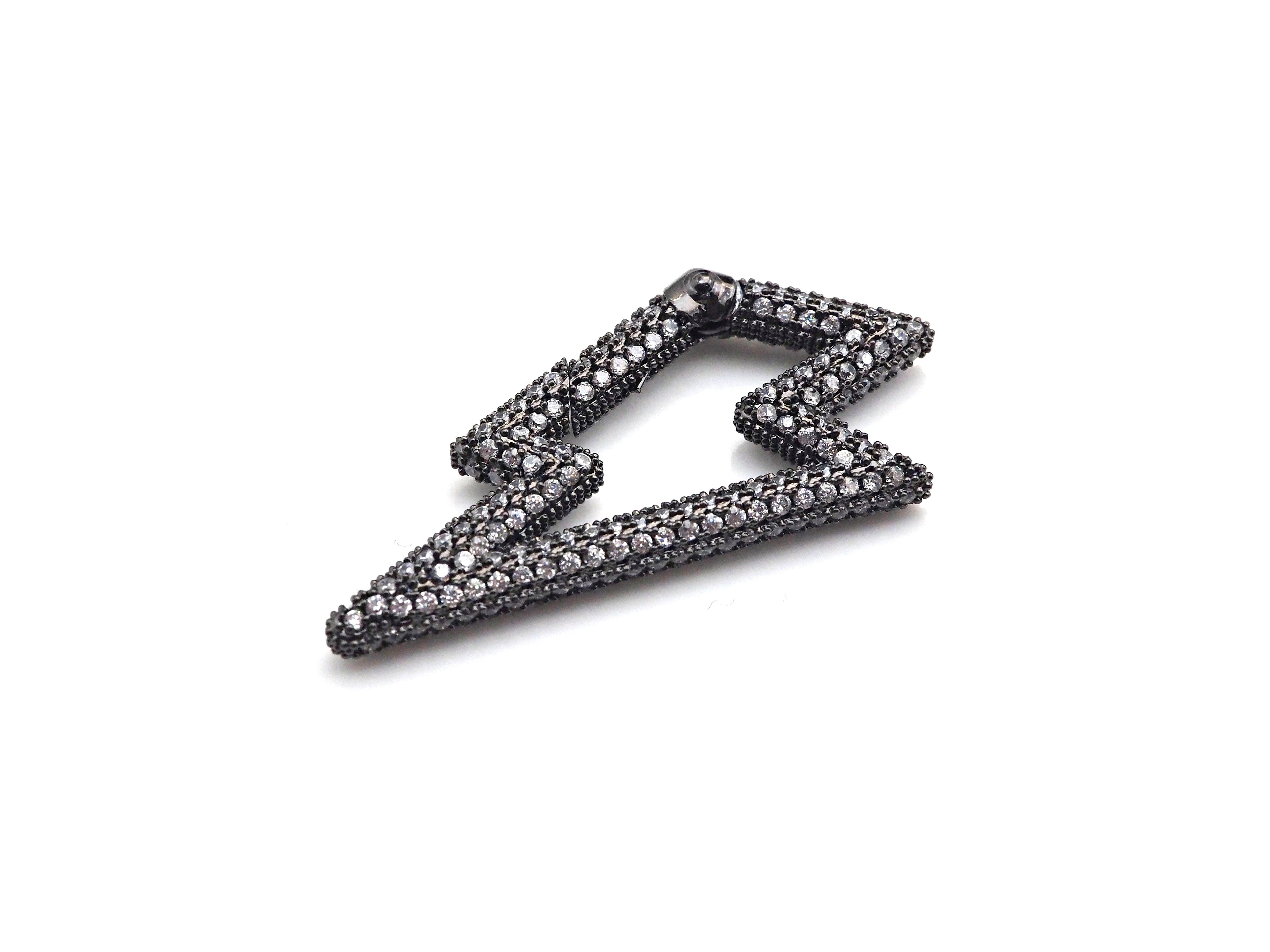 NEW Fully CZ Micro pave Lightning Bolt Clasp, H262