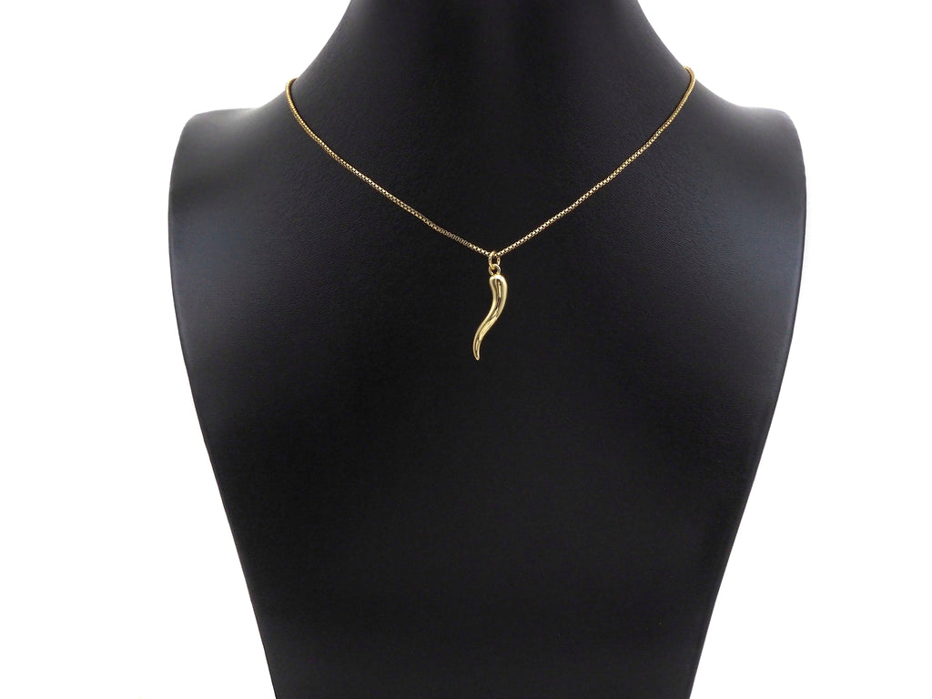 18k Shiny Gold/Silver Italian Horn Charms, Protection Horn Charms, Chilli Shape Pendant, Bracelet Necklace Charms, 5x26mm, sku#L457
