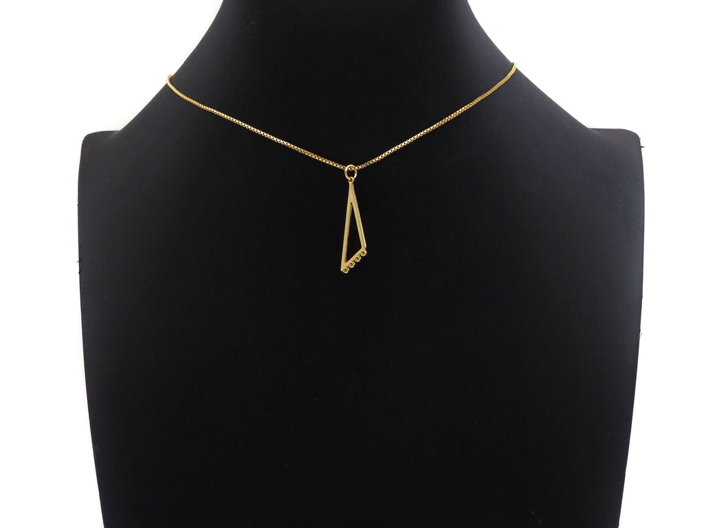 18K Gold Frame Triangle Shaped Pendant/Charm, Gold Frame Pendant Charm, Earring Necklace Bracelet making findings, 9x31mm,sku#Y317