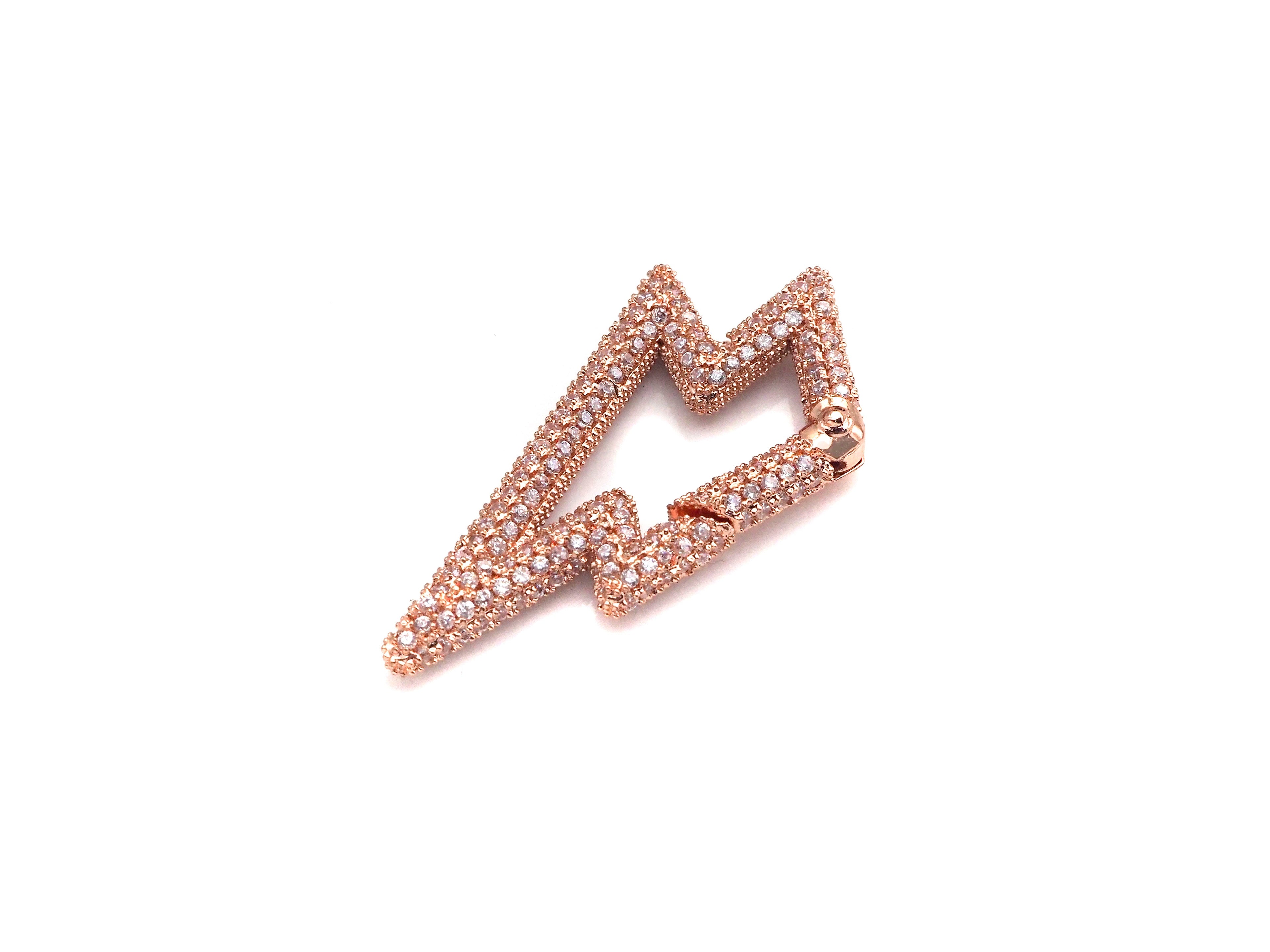 NEW Fully CZ Micro pave Lightning Bolt Clasp, H262