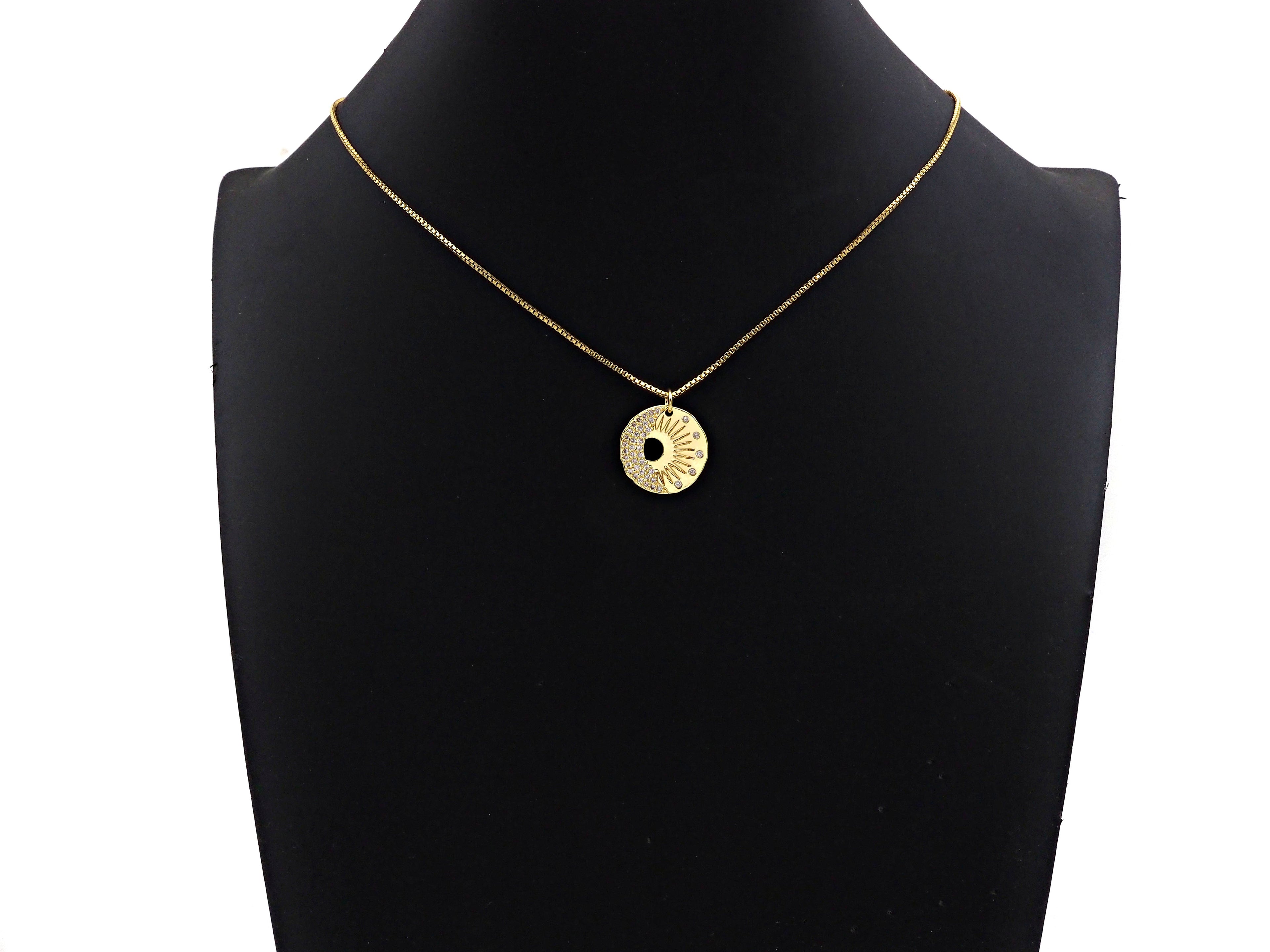 CZ Micro Pave Radical Light Cresent Moon Charm, sku#L374