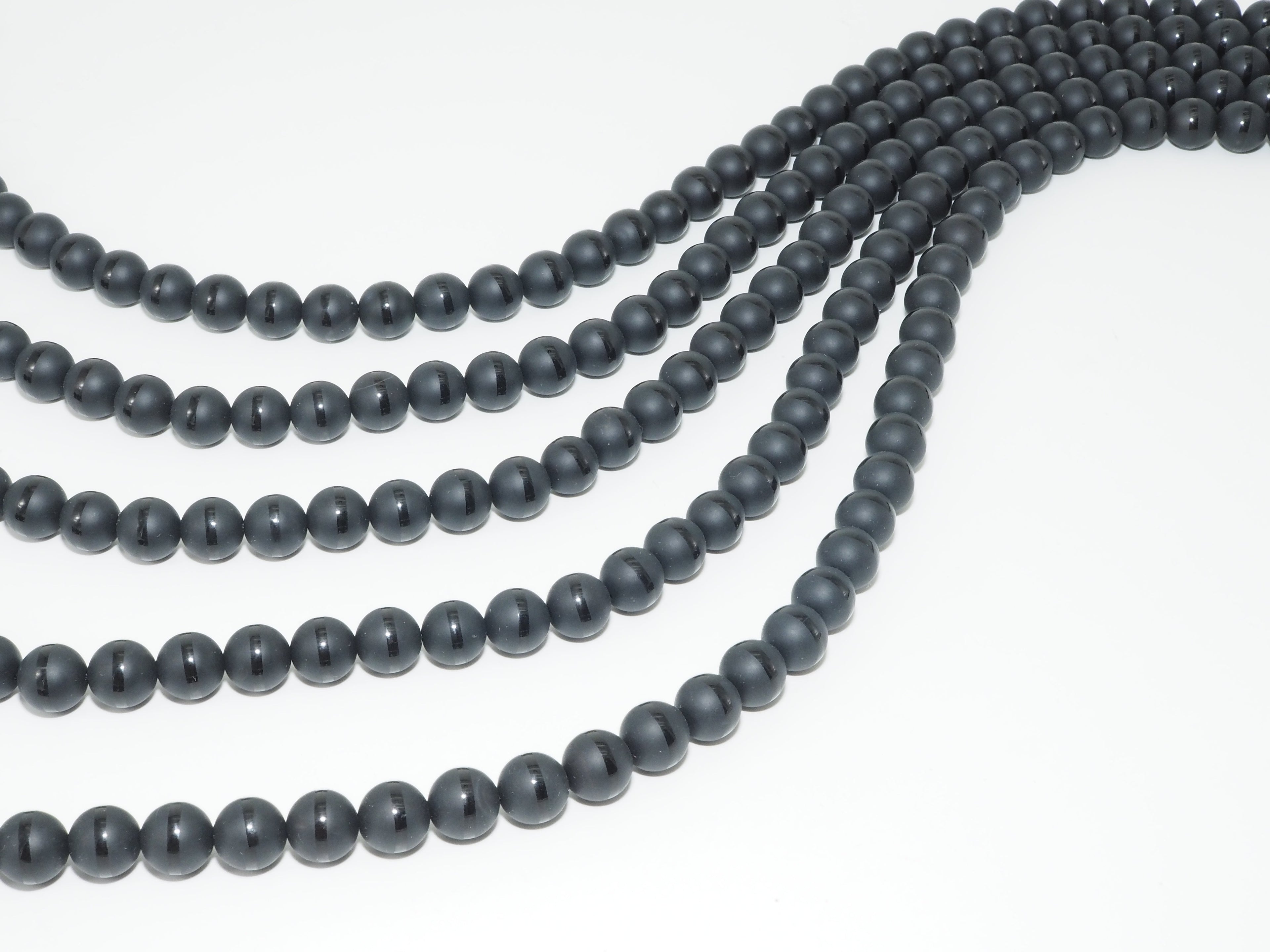 Natural Black Onyx Matte Round with one line Beads, 6mm/8mm/10mm/12mm/14mm  Round beads, Matte Round Black Onyx, 15.5inch strand, SKU#V15