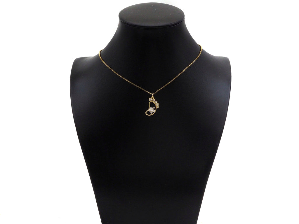 CZ Micro Pave Foot Shape Pendant,18K Gold Star Charm, Necklace Bracelet Charm Pendant,12x21mm,Sku#FH158