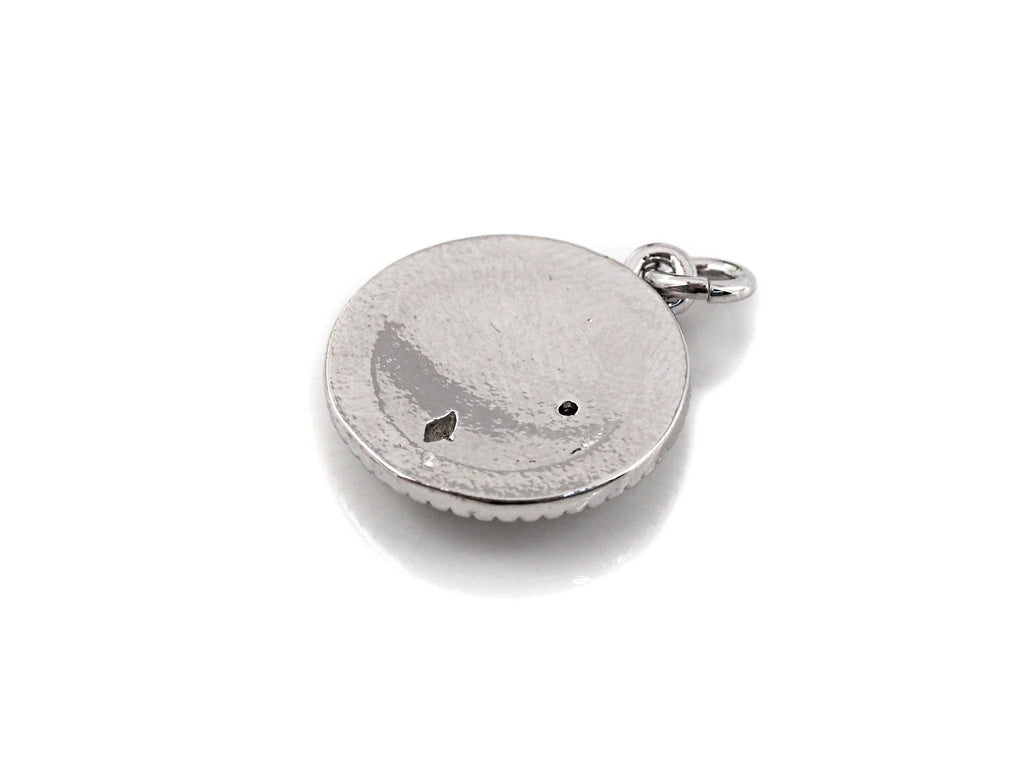 Medallion Snake on Round Coin Pendant, Snake Pendant, Gold/Silver Tone, 16x18mm, Sku#Z691