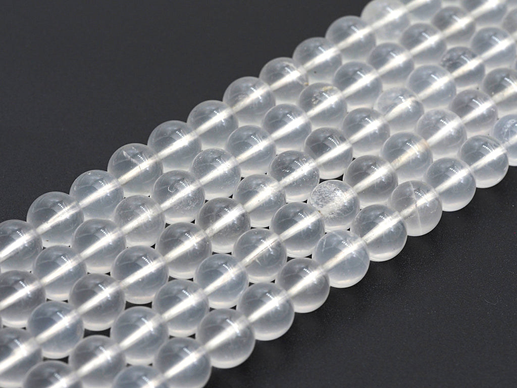 Natural Milky Quartz round smooth, 8mm/10mm/12mm, 15.5" Full Strand, sku#U609