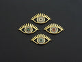 Enamel Colorful Evil Eye With Eyelash Pendant,CZ Micro Pave Oil Drop pendant,Enamel pendant,Enamel Jewelry,14x26mm,sku#Z676