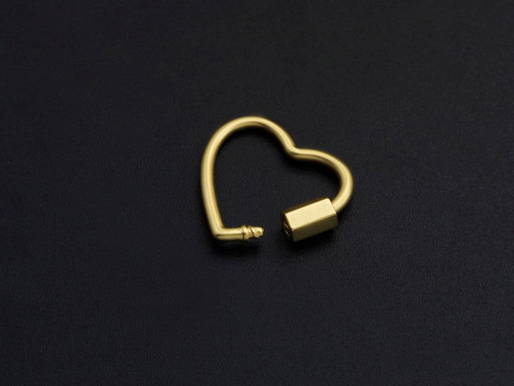 Pave Heart Shape Clasp, Black/Gold/Silver/Rose Gold Carabiner Clasp, 21mm, sku#H245