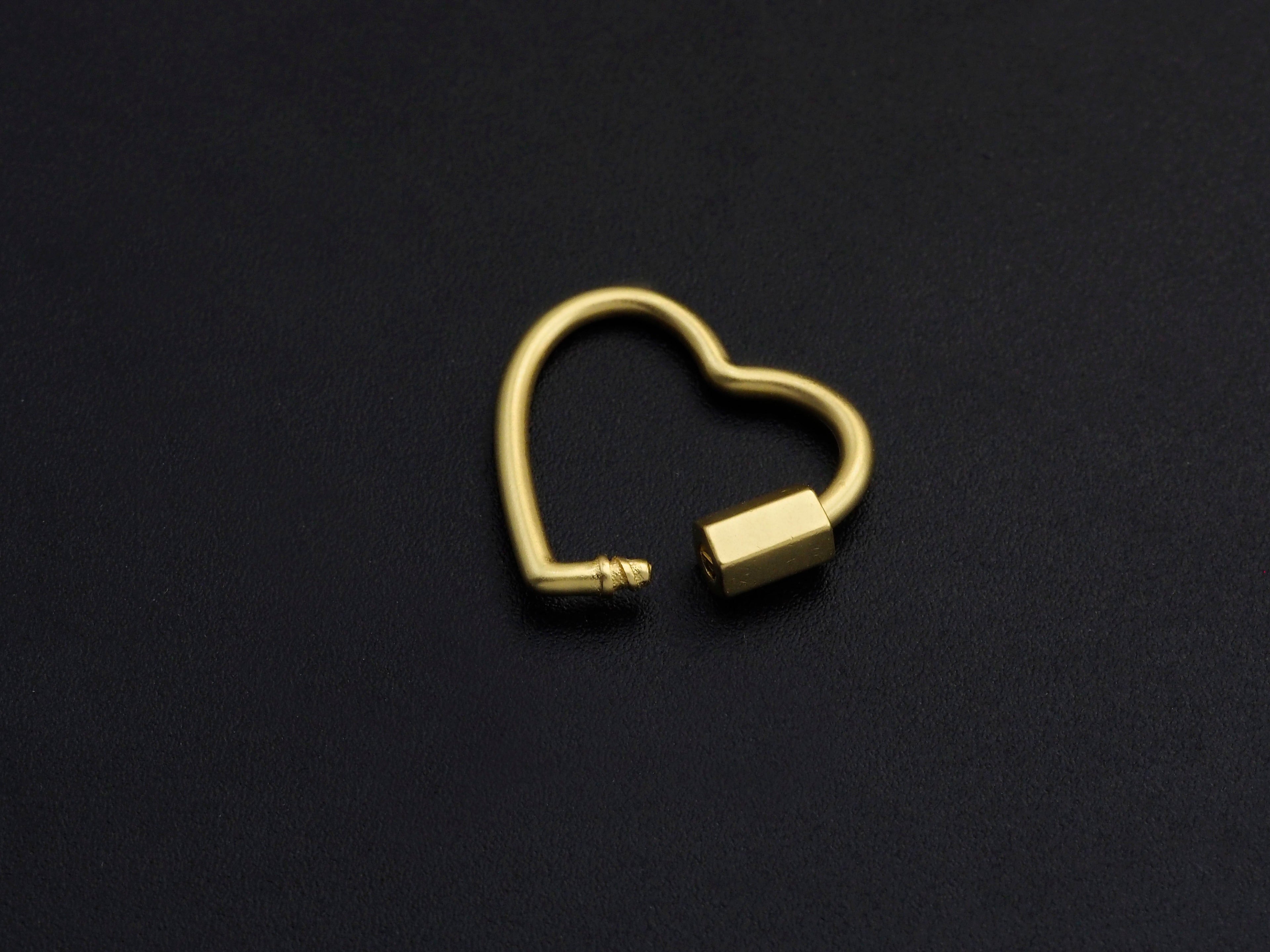 Pave Heart Shape Clasp, Black/Gold/Silver/Rose Gold Carabiner Clasp, 21mm, sku#H245