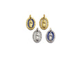 White/Blue Enamel Mary On Oval Shape Pendant, CZ Micro Pave Enamel pendant, Enamel Jewelry, Religous Jewelry, 11x15mm,sku#Z797