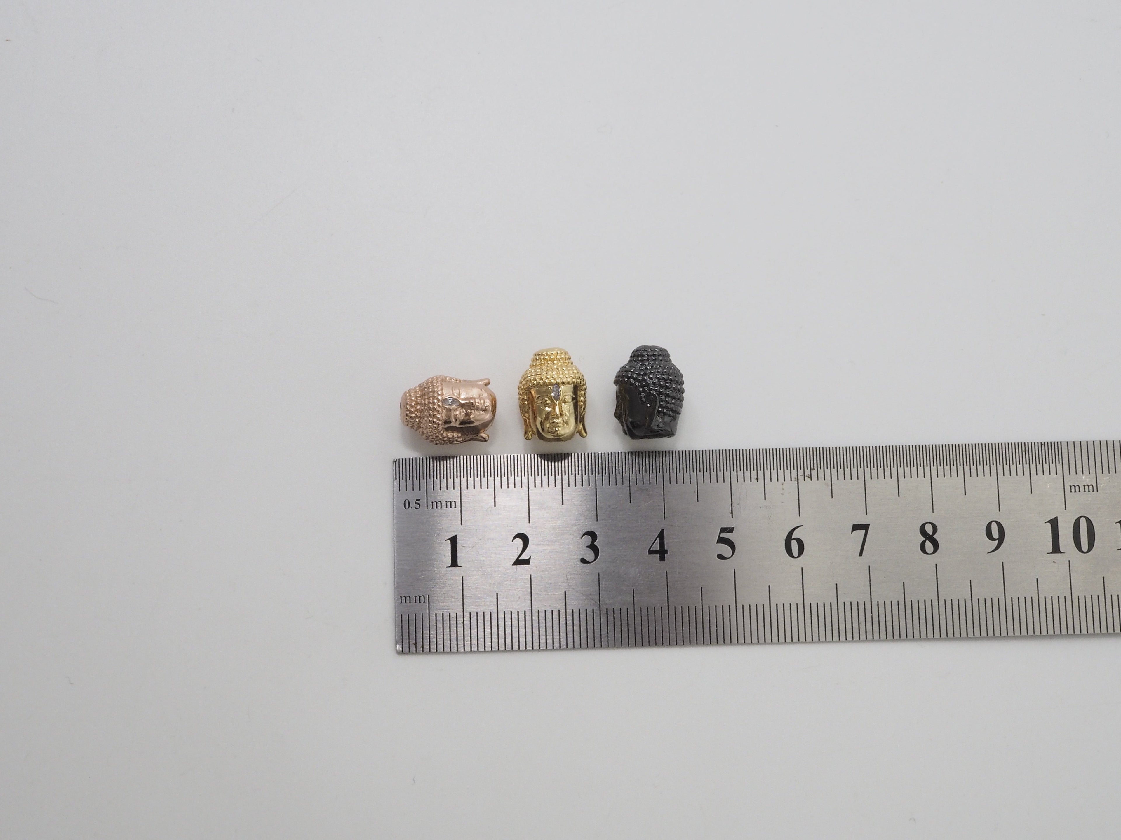 Buddha Head Beads, Buddha Religious Charm, Buddha Head Space Beads, 14x10x10mm, Sku#Y86