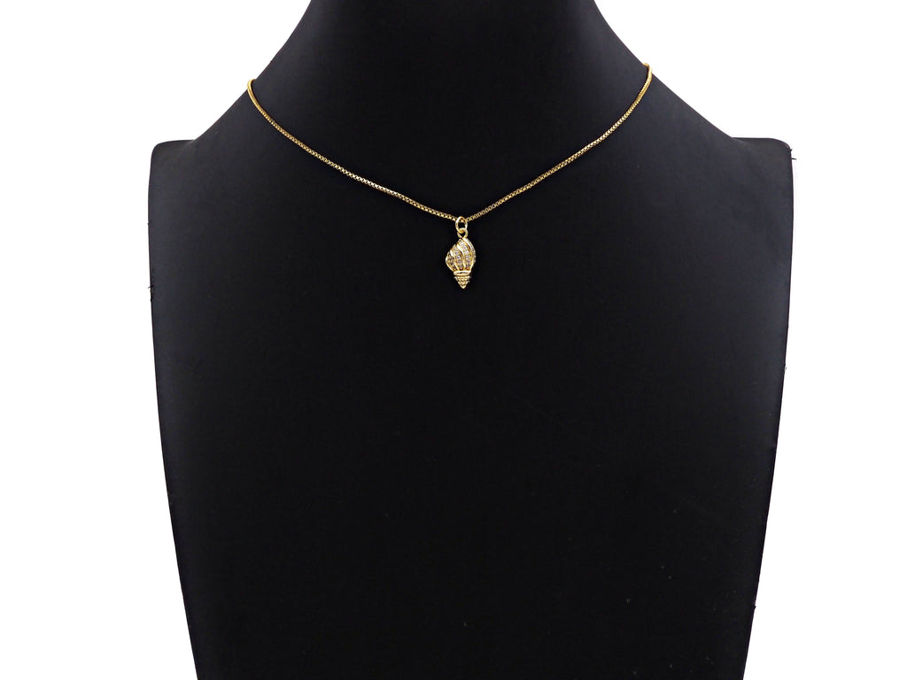 CZ Micro Pave Sea Snail Shape Pendant/Charm, sea shell charm, Sku#L401
