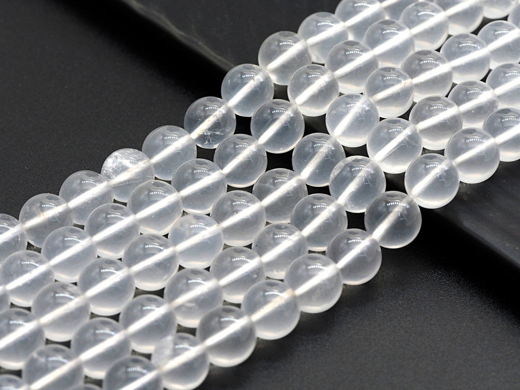 Natural Milky Quartz round smooth, 8mm/10mm/12mm, 15.5" Full Strand, sku#U609