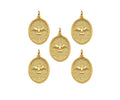 18K Dainty Gold Eagle On Oval Shape Pendant/Charm,Eagle Medallion Charm, Necklace Bracelet Charm Pendant, 20x14mm, Sku#F1363