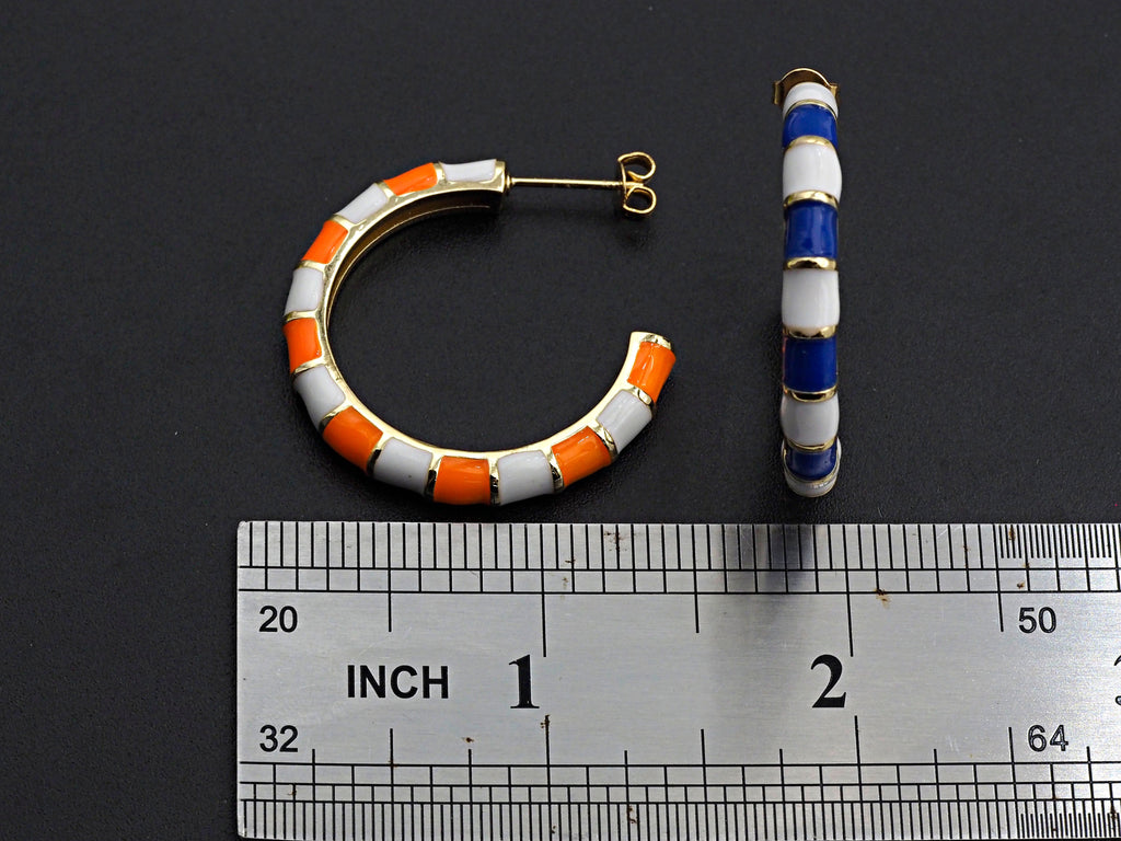 Enamel Round Ring Hoop Earring ,Sku#J155