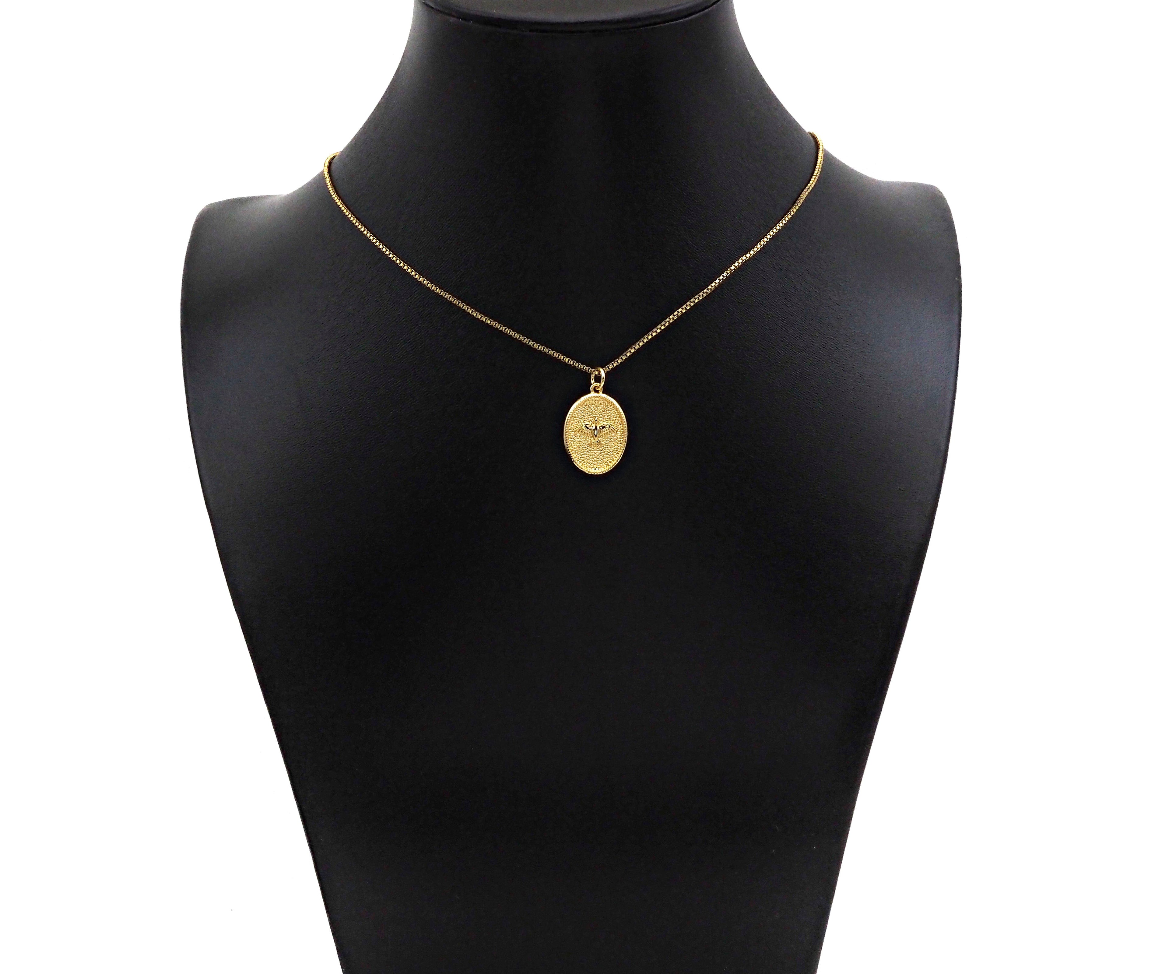 18K Dainty Gold Eagle On Oval Shape Pendant/Charm,Eagle Medallion Charm, Necklace Bracelet Charm Pendant, 20x14mm, Sku#F1363