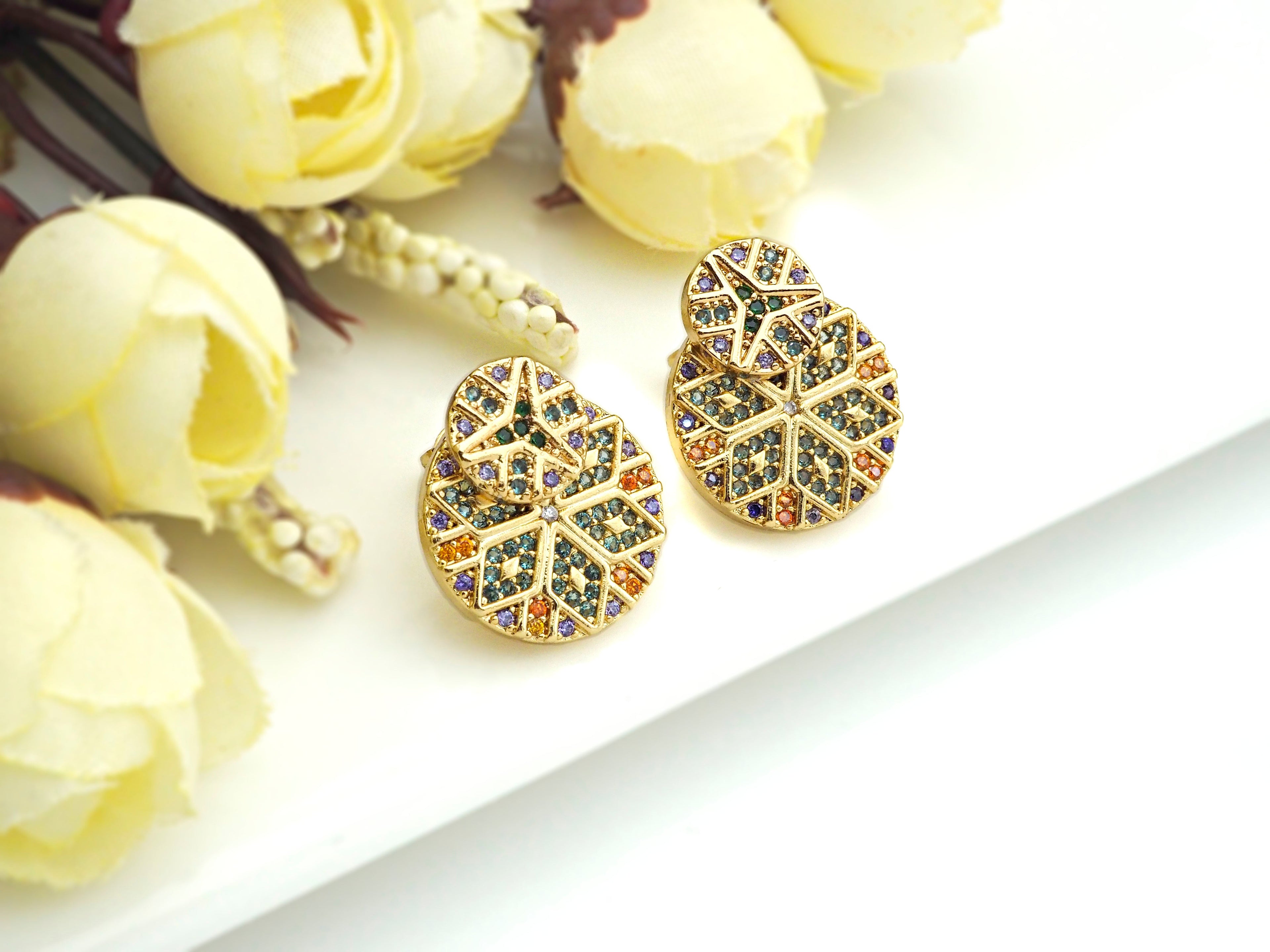 CZ Star Stud Earring, Sku#J232