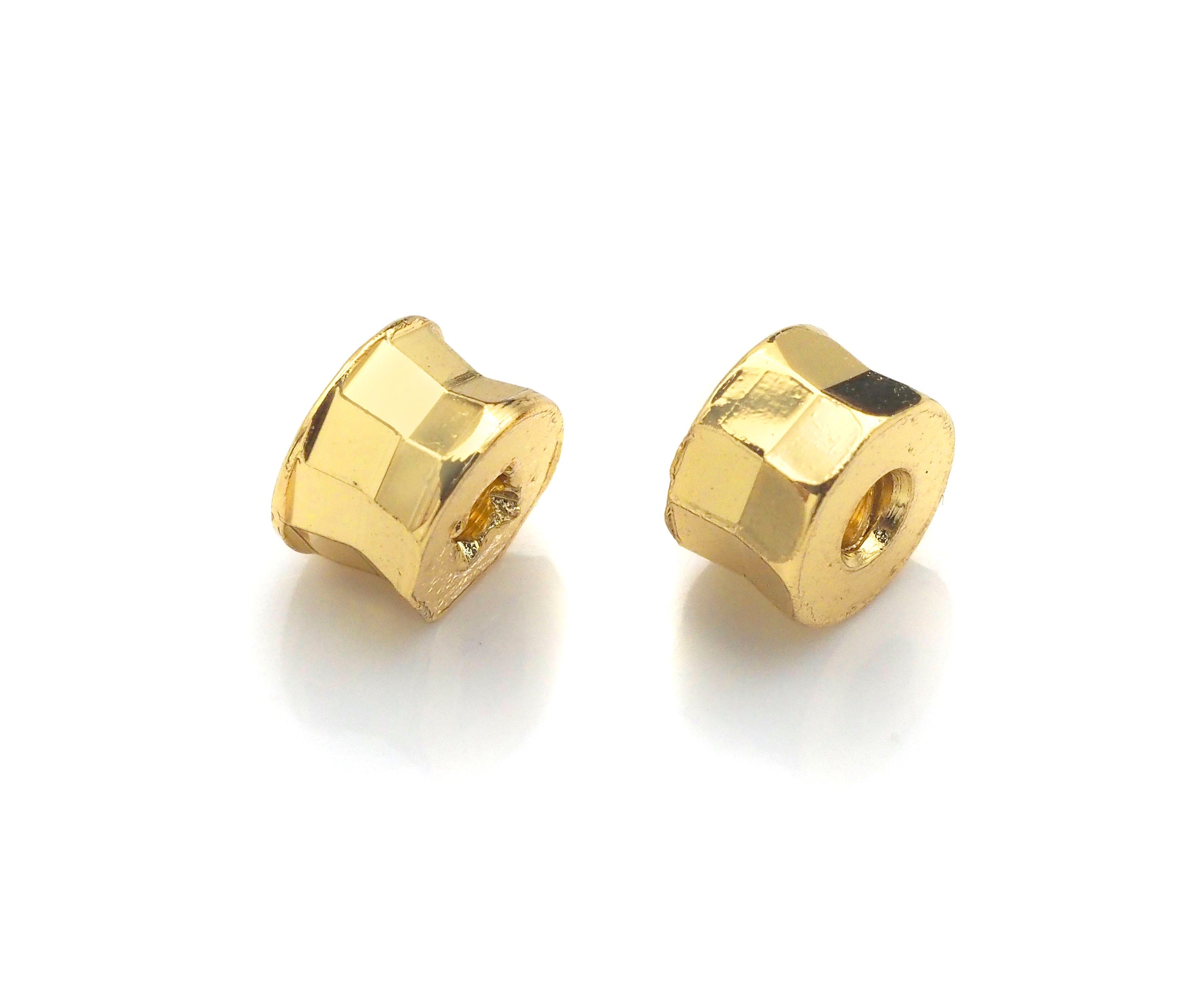2pc/10pcs 18K Gold High Polished Drum Space Bead, Cylinder Beads, Men's Jewelry Findings, Bracelet Beads,3x5mm, sku#Y319