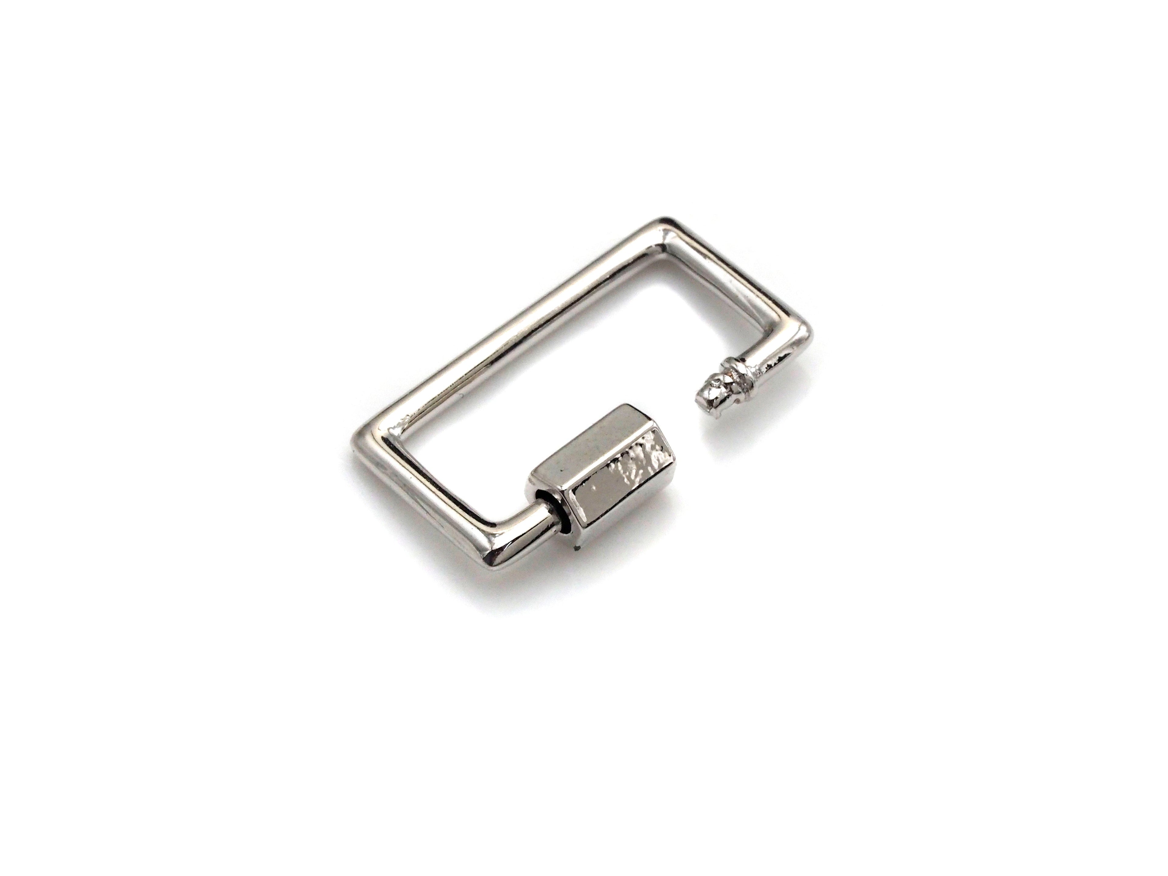 Rectangular Carabiner Clasp, Screw Clasp, Gold/Silver/Rose Gold/Gunmetal Clasp, 15x21mm, sku#H246
