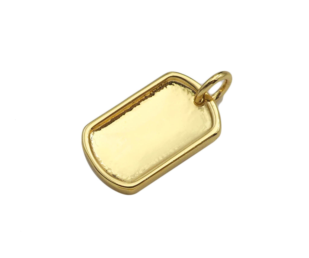 18K Dainty Gold Cross On Rectangle Shape Pendant/Charm,Cross Medallion Charm, Necklace Bracelet Charm Pendant,15x10mm, Sku#F1364