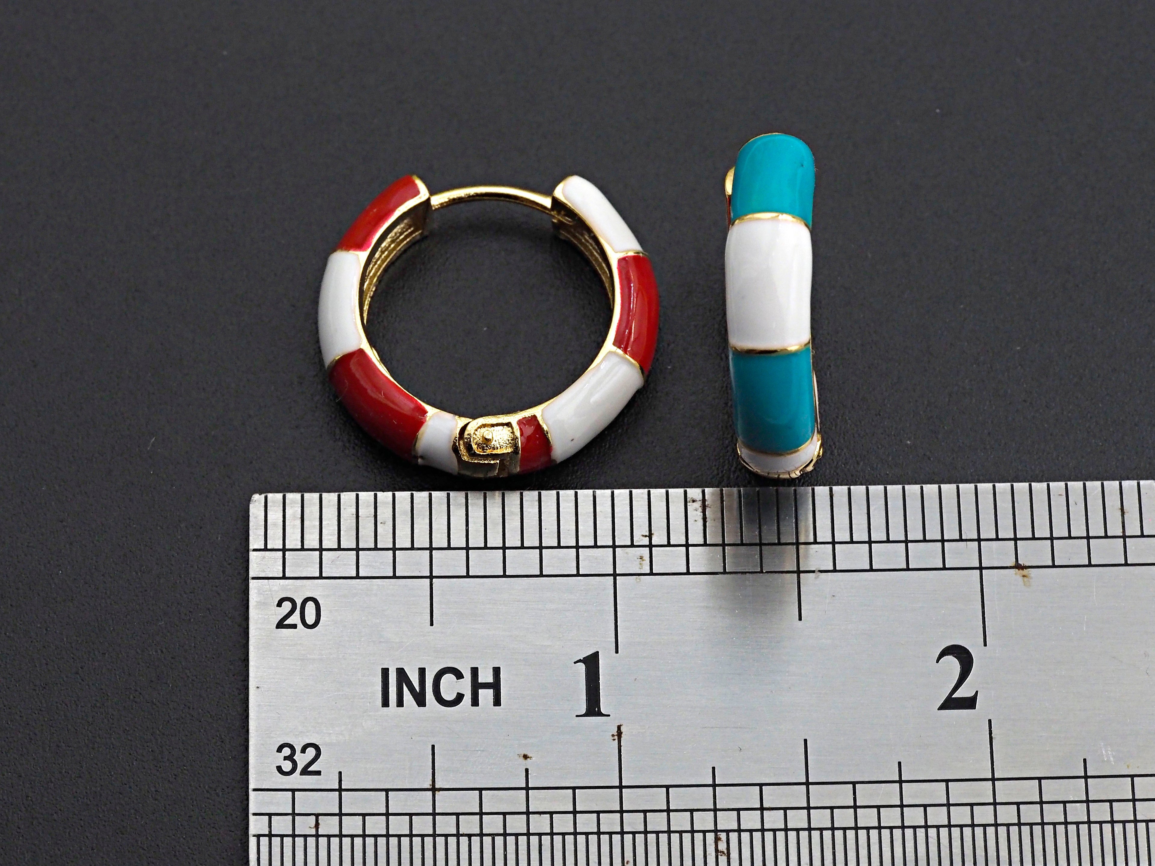 Colorful Enamel Round Ring Latch Back Earring,SKU#J156C