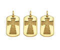 18K Dainty Gold Cross On Rectangle Shape Pendant/Charm,Cross Medallion Charm, Necklace Bracelet Charm Pendant,15x10mm, Sku#F1364