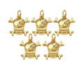 CZ Micro Pave Pirate Skull Shape Pendant,18K Gold Pirate Charm, Necklace Bracelet Charm Pendant,13x13mm,Sku#FH160