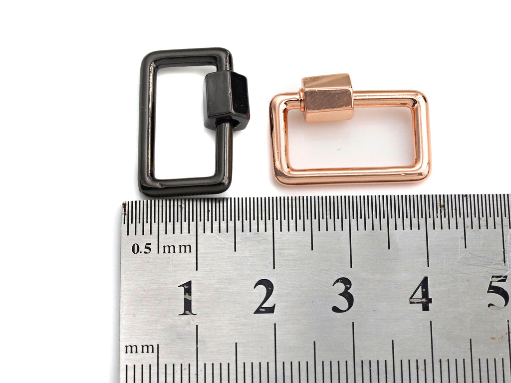 Rectangular Carabiner Clasp, Screw Clasp, Gold/Silver/Rose Gold/Gunmetal Clasp, 15x21mm, sku#H246