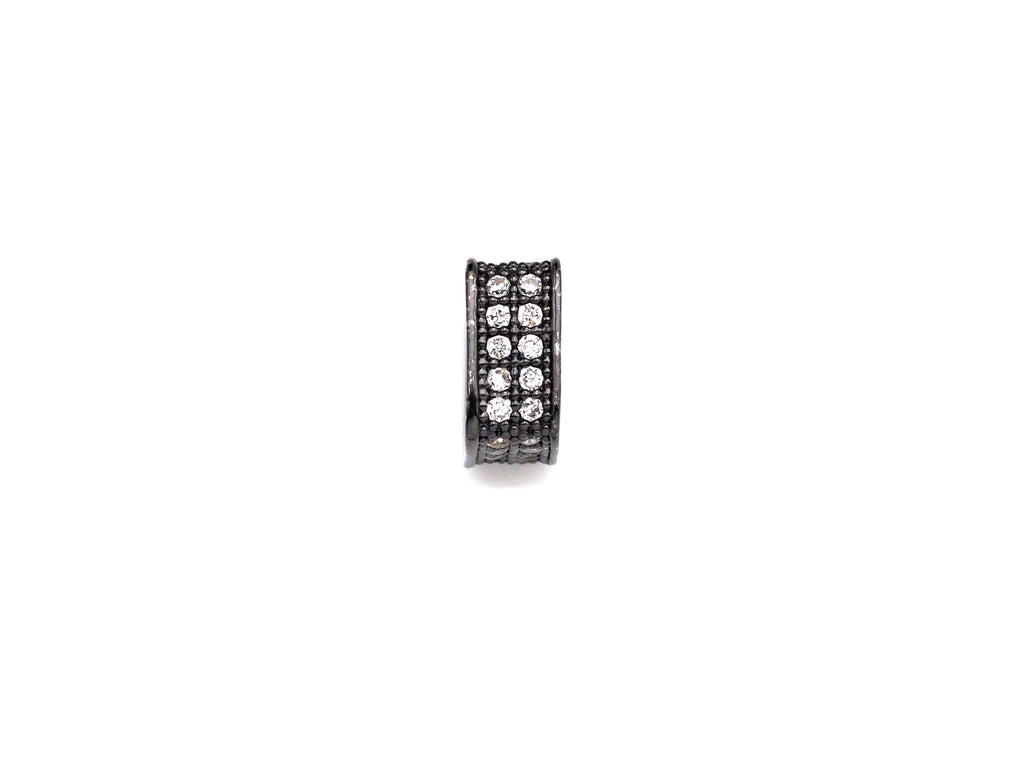 CZ Pave Big Hole beads, Cubic Zirconia Square Shape Spacer Beads, European Large hole Bead, 3.8x8mm, sku#Z877