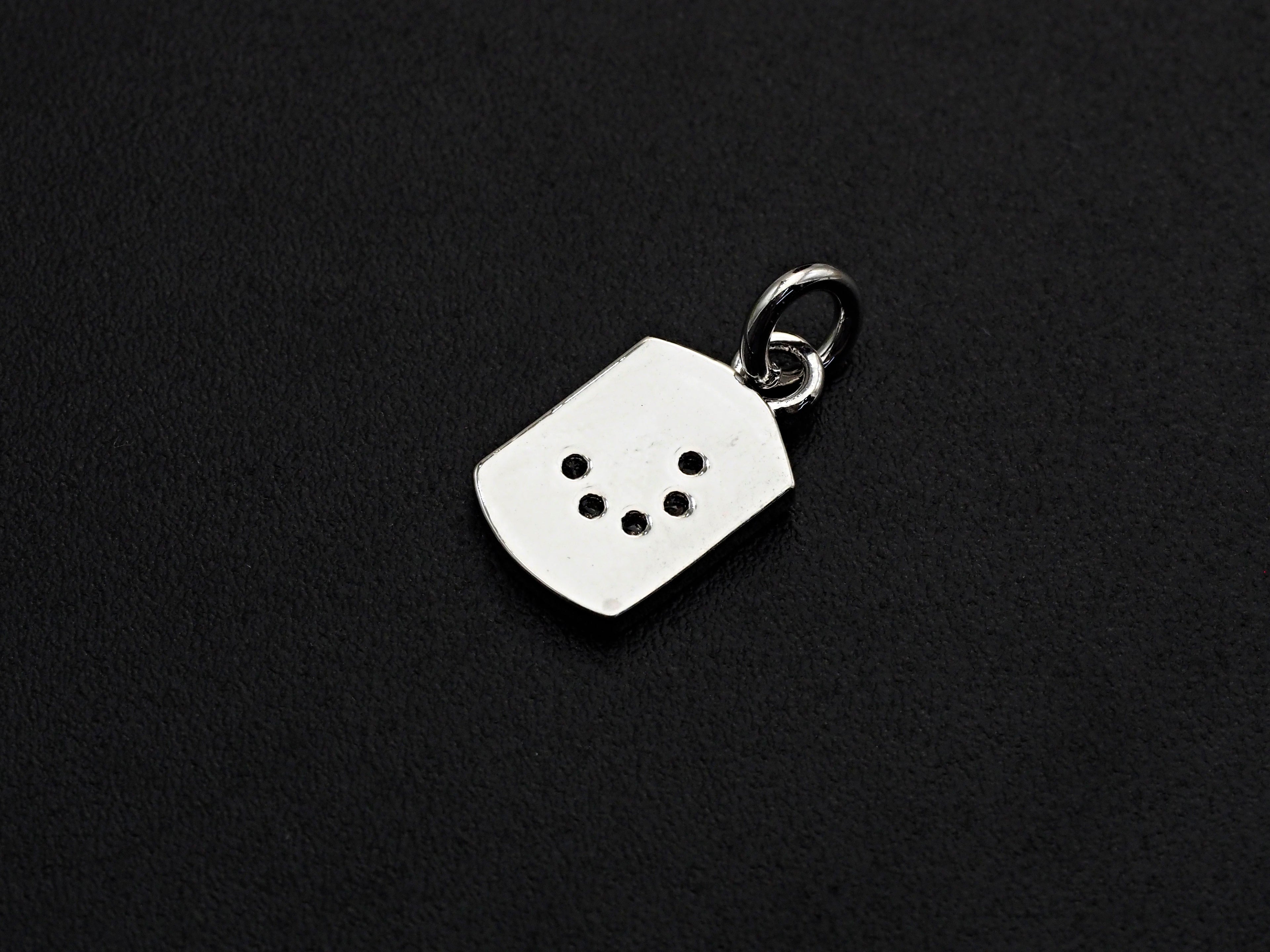 Clear CZ Micro Pave Moon Tag Pendant/Charm, Cresent Moon Cubic Zirconia Pendant, Silver Tone, 8x14mm,Sku#Z799