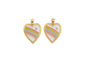 Enamel Colorful Rainbow Heart Shape Pendant,CZ Micro Pave Oil Drop pendant,Enamel pendant,Enamel Jewelry, 19x23mm,sku#F1070