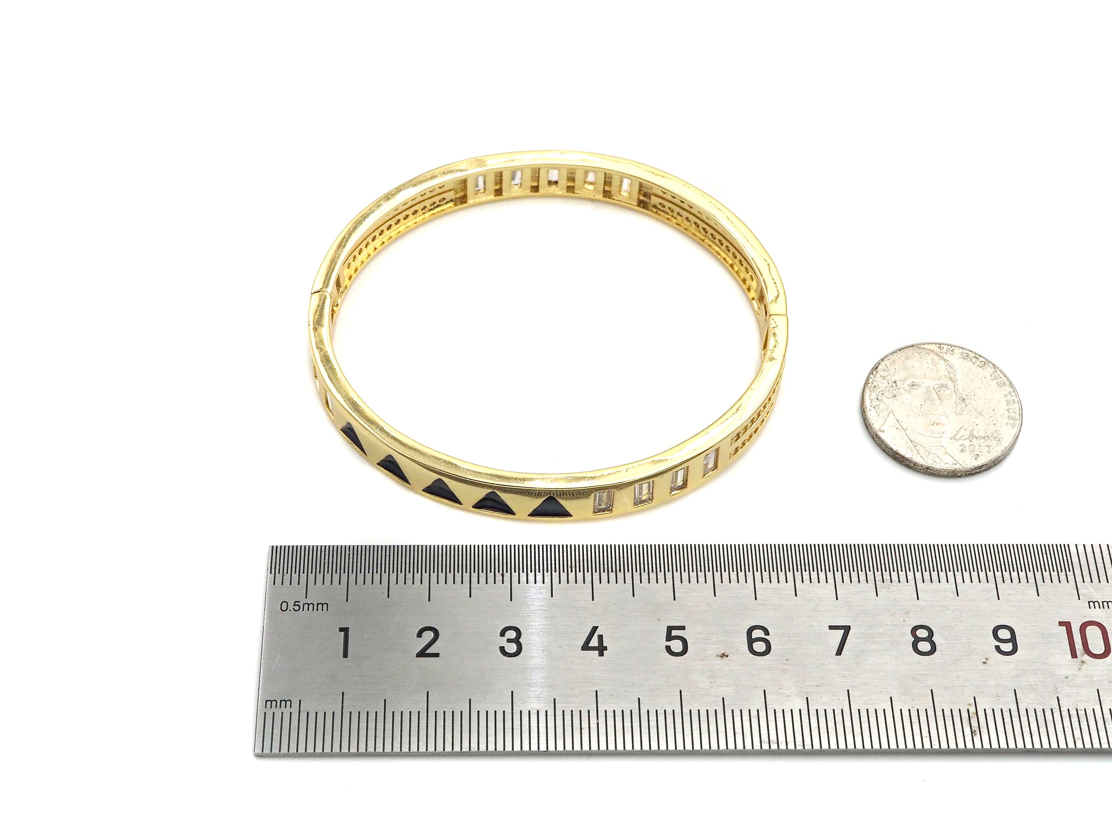 Colorful Enamel Triangle Patten Bracelet, Sku#X206