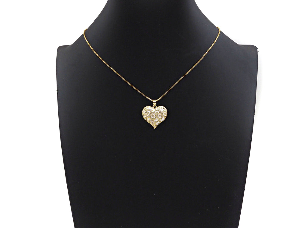 Red Black White Enamel Heart Shape Pendant with Gold Finish, Enamel Heart, Colorful Enamel Heart, 23x22mm, Sku#LK163