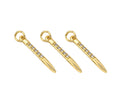 CZ Micro Pave Needle Shape Pendant, 18K Gold Charm, Necklace Bracelet Charm Pendant,2x18mm,Sku#FH161