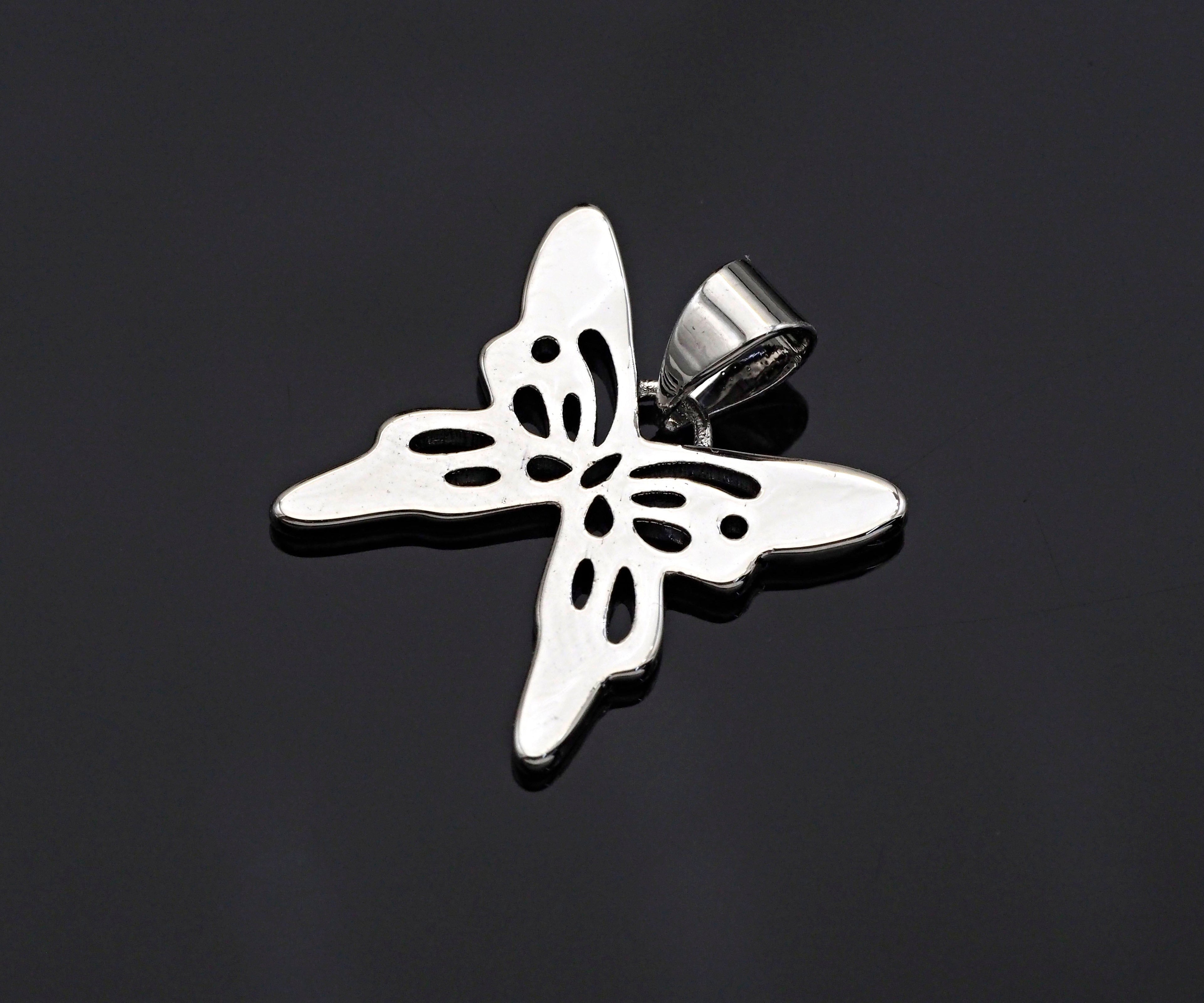 18K Gold Silver Butterfly Charms, Dainty Charms, Butterfly Pendant, Butterfly Necklace Charms, 17mm, Sku#F1298