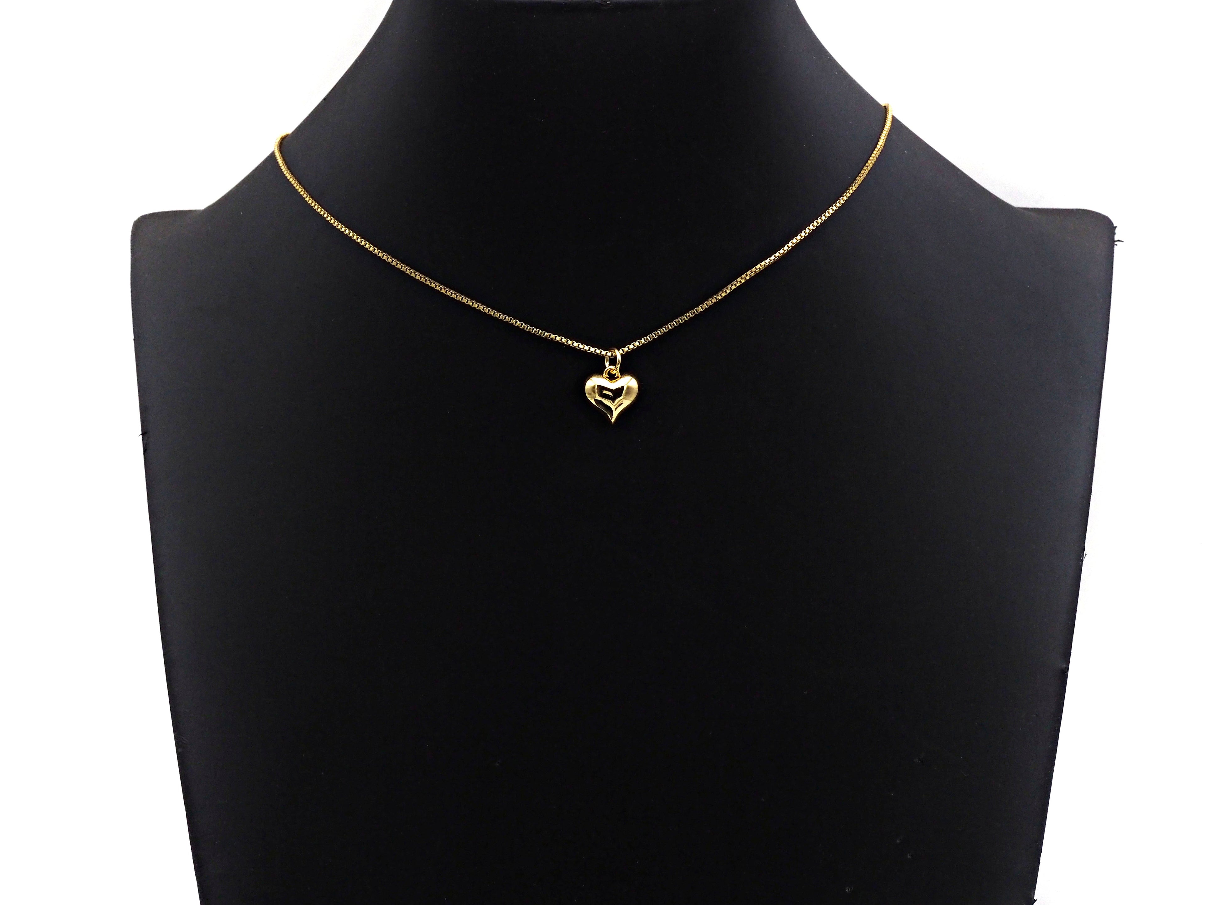 Gold silver Puffy Heart charm, sku#L377