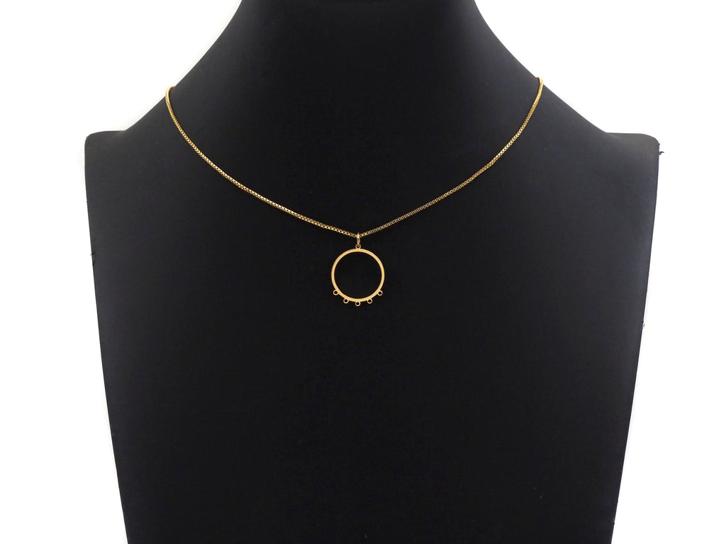 18K Gold Round Ring Shaped Pendant/Charm, Gold Ring Cubic Zirconia Pendant Charm,Earring Necklace Bracelet making findings, 18x21mm,sku#Y320