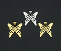 18K Gold Silver Butterfly Charms, Dainty Charms, Butterfly Pendant, Butterfly Necklace Charms, 17mm, Sku#F1298