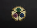 CZ Micro Pave Cobalt/Fuchsia/Green Evil Eye Pendant, SKU#F1134C