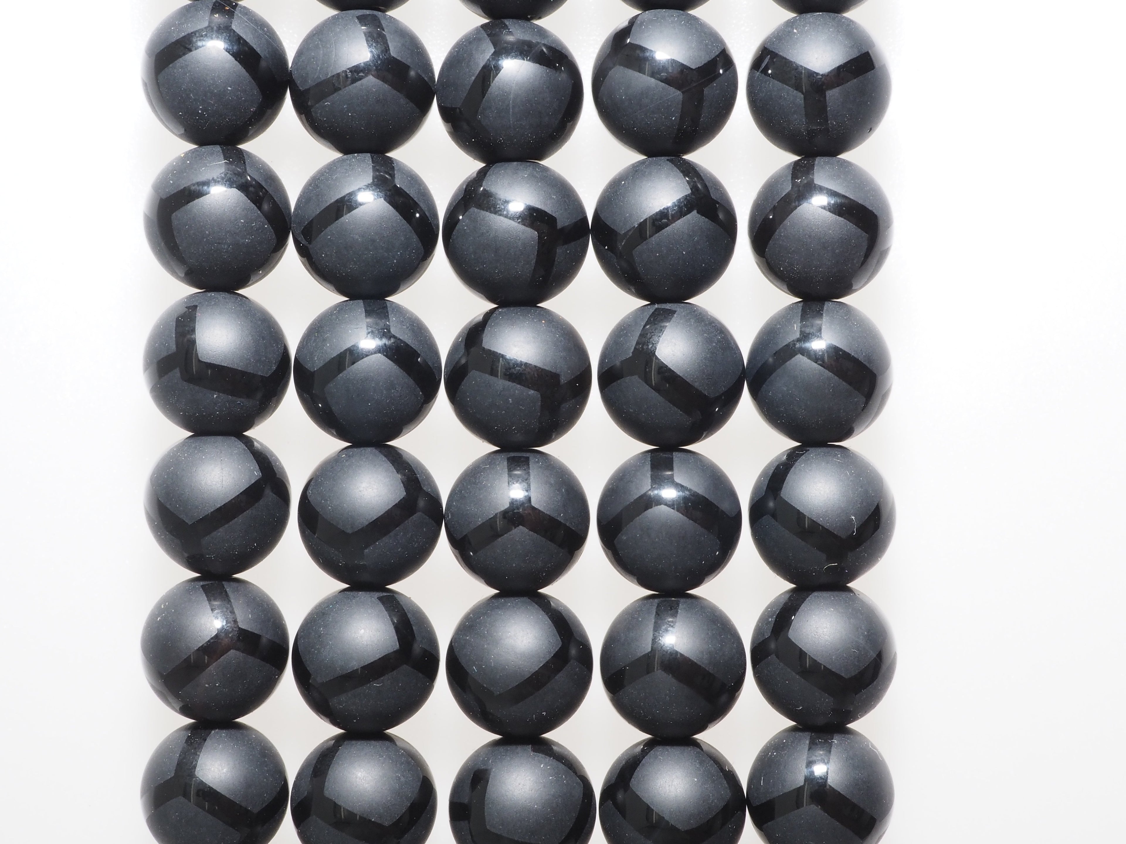 Black Onyx Matte Round Smooth with Football line Beads, 6mm/8mm/10mm/12mm Round Matte onyx, Patterned Onyx, 15.5inch strand, SKU#V16
