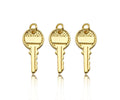 18K Gold Key Shape Pendant, Gold Charm, SKU#FH162