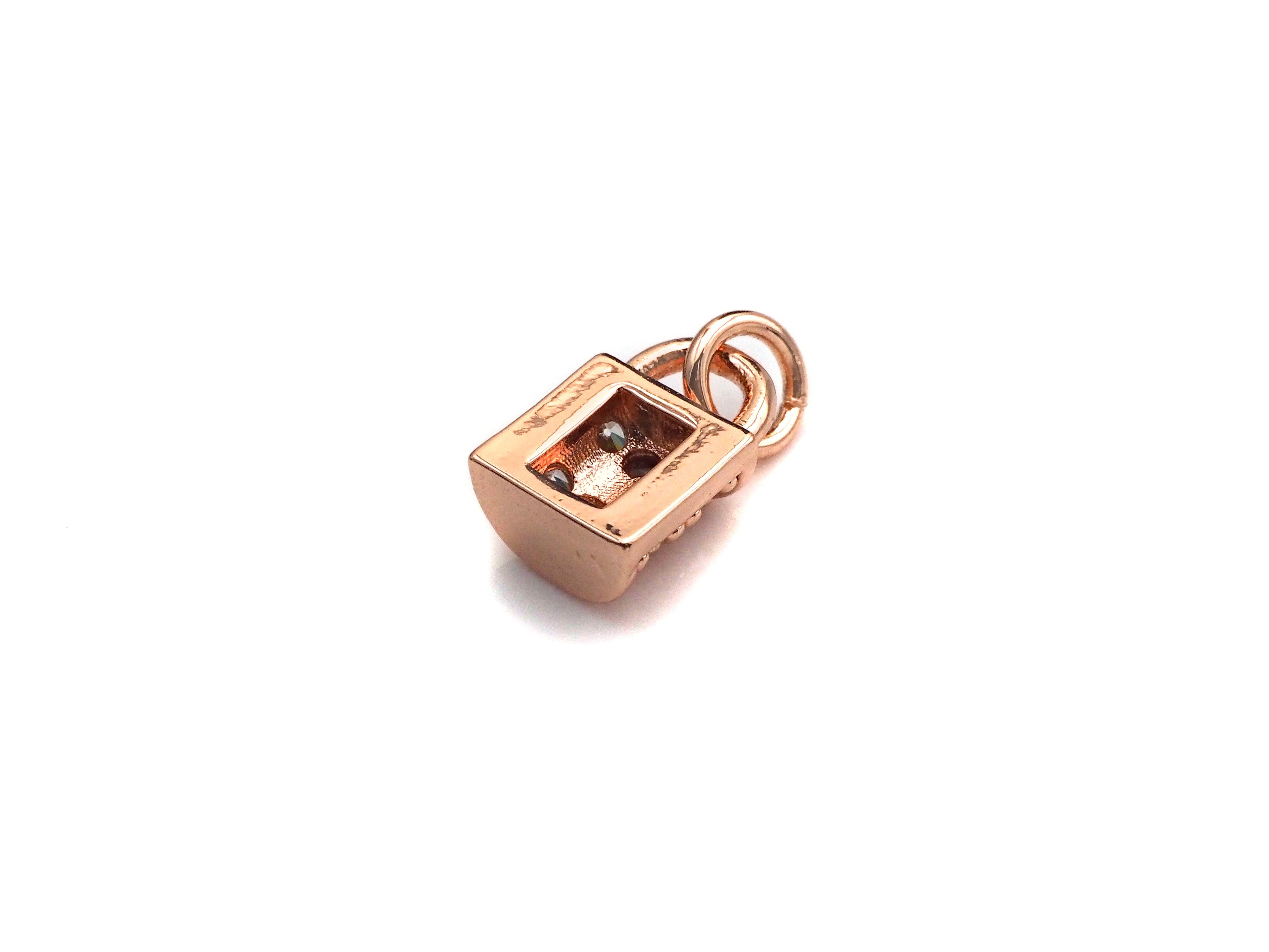 CZ Micro Pave Lock Pendant/Charm, Clear Cubic Zirconia Pave Charm, Silver/Gold/Rose Gold/Black Plated, 7x10mm, sku#F1135