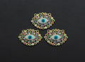 Enamel Colorful Evil Eye Rainbow CZ Pendant,CZ Micro Pave Oil Drop pendant,Enamel CZ pave Jewelry, 21x29mm, sku#F1072